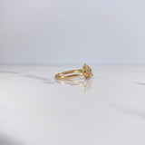 Anillo Oso 2.15gr / T6 1/4 / Circones Negros Blancos Oro Amarillo 18K &