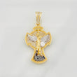 Dije Cruz San Miguel 7.2g / 4cm Tres Oros 18K