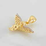 Dije Angel 2.9g / 2.5cm Dos Oros Amarillo Blanco 18K