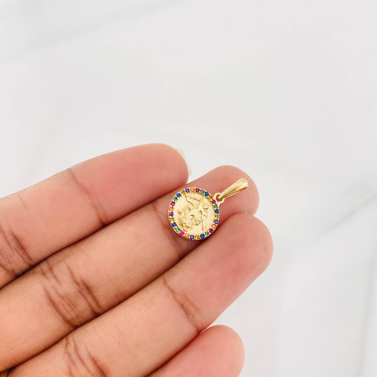 Dije Medalla San Miguel 1.55g / 2cm Oro Amarillo 18K