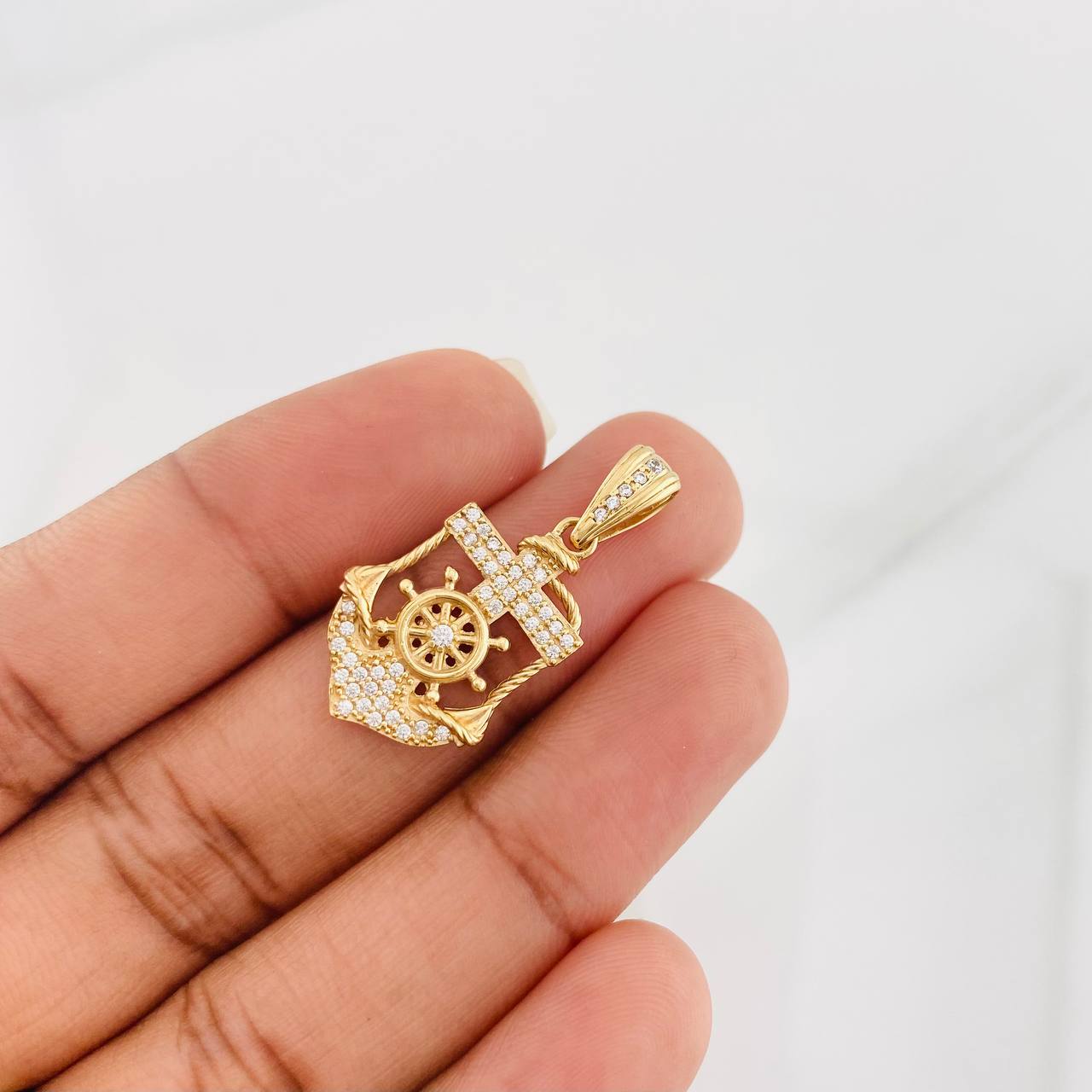 Dije Cruz Ancla 2.9g / 3cm Oro Amarillo 18K