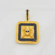Dije Placa Calavera Espadas 8.95g / 4cm Dos Oros Negro Amarillo 18K