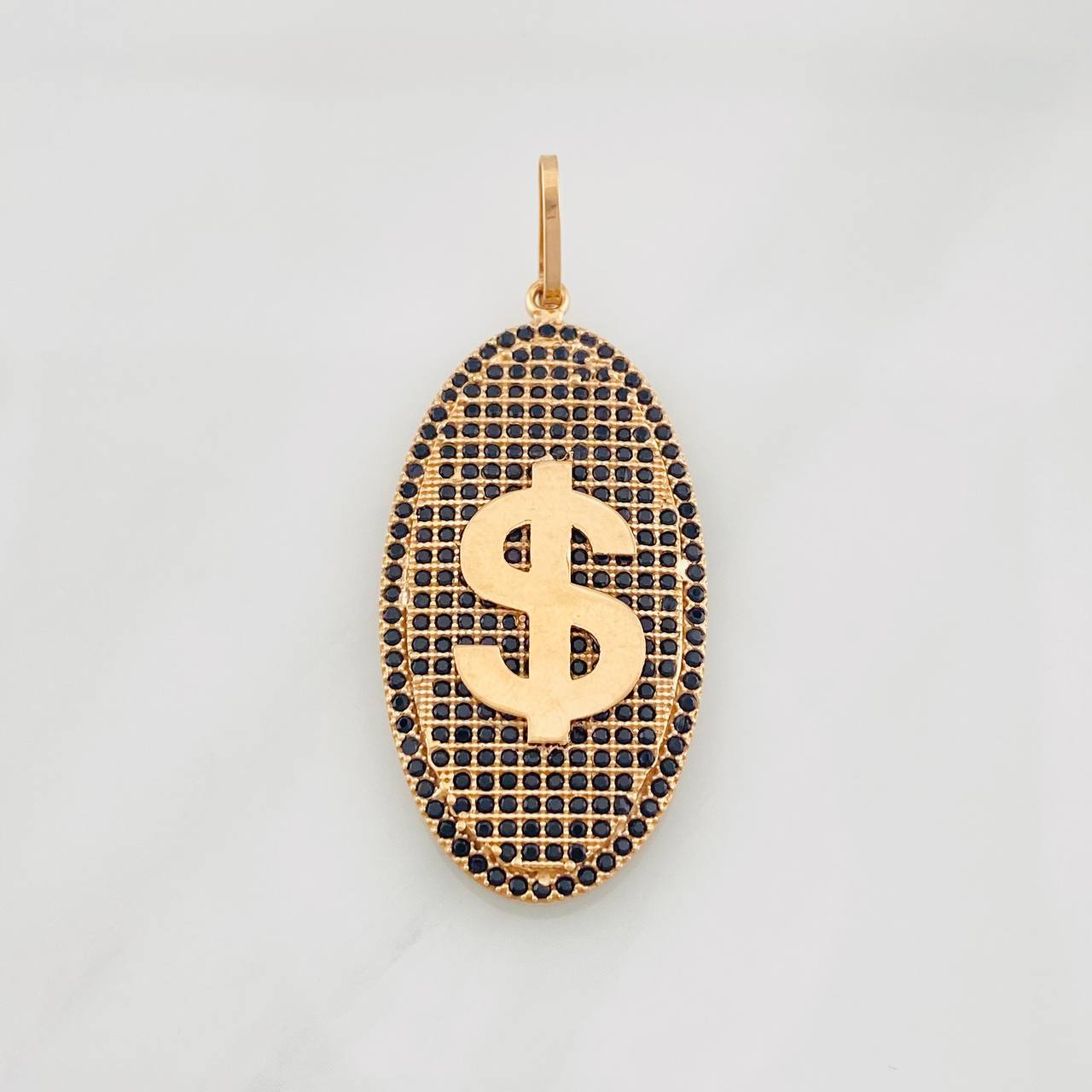 Dije Placa Signo Peso 5.85g / 4.5cm Oro Rosa 18K