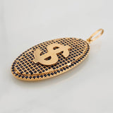 Dije Placa Signo Peso 5.85g / 4.5cm Oro Rosa 18K