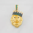 Dije Rey Leon 9.25g / 4cm Dos Oros Negro Amarillo 18K