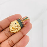 Dije Rey Leon 9.25g / 4cm Dos Oros Negro Amarillo 18K