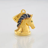Dije Caballo 7.65g / 3cm Dos Oros Negro Amarillo 18K