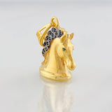 Dije Caballo 7.65g / 3cm Dos Oros Negro Amarillo 18K