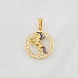 Dije Caballo 1.4g / 2.5cm Dos Oros Negro Amarillo 18K