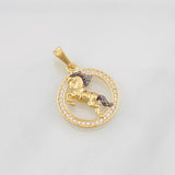 Dije Caballo 1.4g / 2.5cm Dos Oros Negro Amarillo 18K