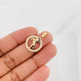 Dije Caballo 1.4g / 2.5cm Dos Oros Negro Amarillo 18K