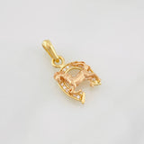 Dije Herradura Caballo 1.8g / 2cm Dos Oros Amarillo Rosa 18K