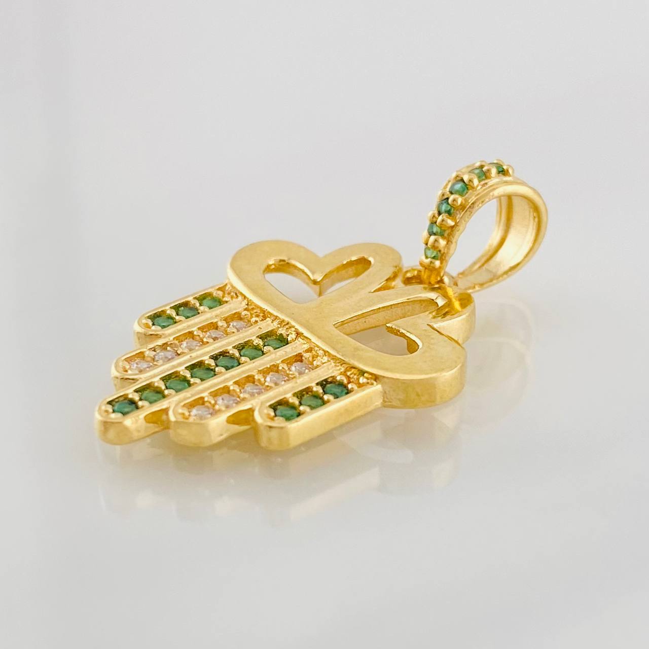 Dije Hamsa Corazones 3.1g / 2.5cm Oro Amarillo 18K