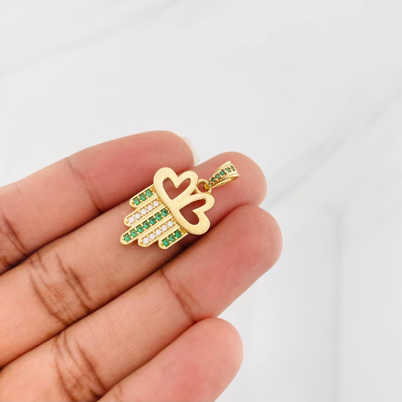 Dije Hamsa Corazones 3.1g / 2.5cm Oro Amarillo 18K