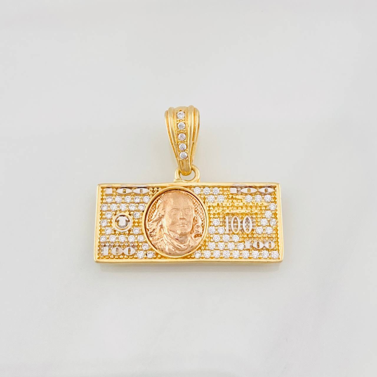Dije Billete Dolar 3.9g / 2cm Tres Oros 18K
