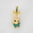 Dije Conejo 2.45g / 2.3cm Dos Oros Negro Amarillo 18K