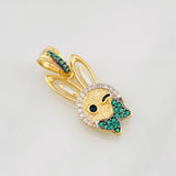 Dije Conejo 2.45g / 2.3cm Dos Oros Negro Amarillo 18K