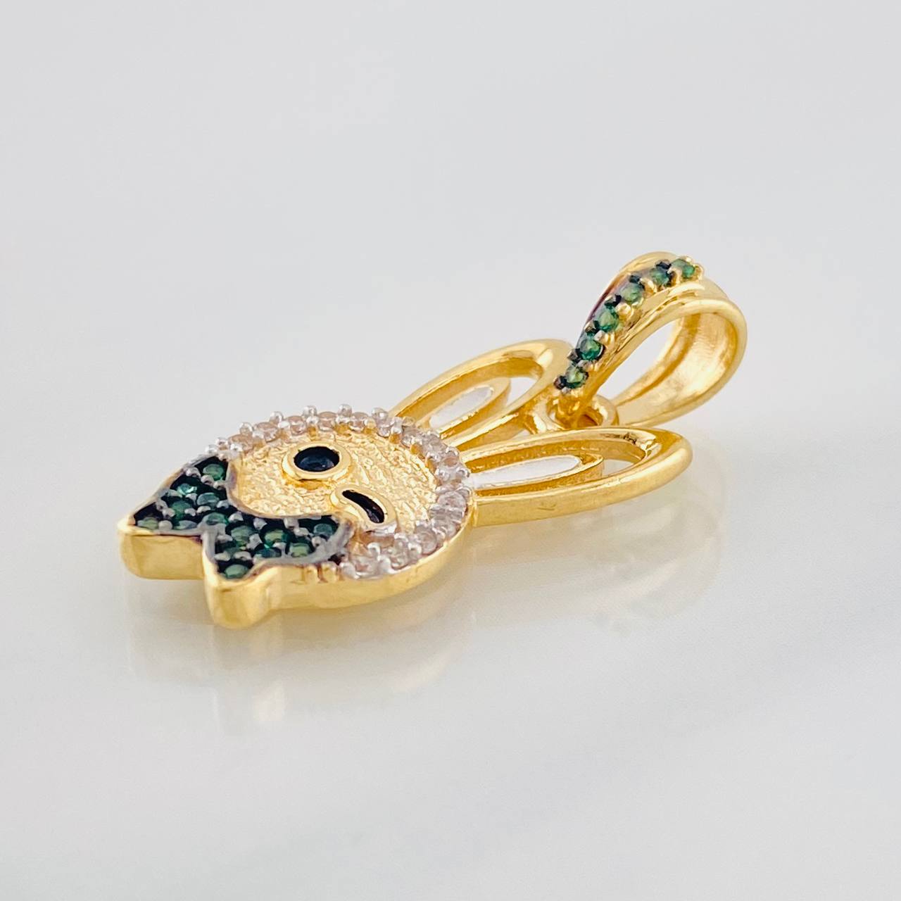 Dije Conejo 2.45g / 2.3cm Dos Oros Negro Amarillo 18K