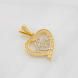 Dije Corazon Nana 3.25g / 2.5cm Dos Oros Amarillo Blanco 18K