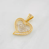Dije Corazon Nana 3.25g / 2.5cm Dos Oros Amarillo Blanco 18K