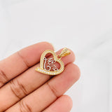 Dije Corazon Nana 3.25g / 2.5cm Dos Oros Amarillo Blanco 18K