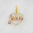 Dije Corazon Jesus 2.95g / 3cm Dos Oros Amarillo Blanco 18K