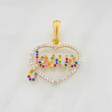 Dije Corazon Jesus 2.95g / 3cm Dos Oros Amarillo Blanco 18K
