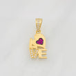 Dije Love Corazon 1.55g / 2.4cm Dos Oros Negro Amarillo 18K