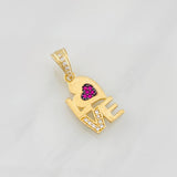 Dije Love Corazon 1.55g / 2.4cm Dos Oros Negro Amarillo 18K