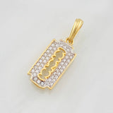 Dije Cuchilla 1.75g / 2.4cm Dos Oros Amarillo Blanco 18K