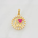 Dije I Love You Dad 2g / 2cm Oro Amarillo 18K