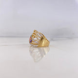 Anillo Rustico 6.1gr / T7 / Circones Colores Oro Amarillo 18K &