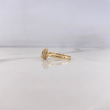 Anillo Rostro Oso 2.1gr / T6 / Circones Blancos Negros Oro Amarillo 18K #