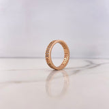 Anillo Argolla Tornillo 5.3gr / T7 1/2 / Circones Blancos Oro Rosa 18K #