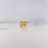 Anillo Liston 3.95gr / T5 1/2 / Circones Blancos Oro Amarillo 18K #