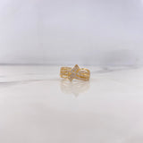 Anillo Liston Cruzado 2.65gr / T6 3/4 / Circones Blancos Oro Amarillo 18K $