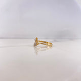 Anillo Rosas 2.45gr / T8 / Circones Blancos Dos Oros Amarillo Blanco 18K $