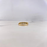Anillo Churumbela Tupido 2.05gr / T7 1/2 / Circones Blancos Verdes Oro Amarillo 18K $