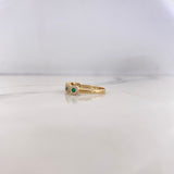 Anillo Churumbela Tupido 2.05gr / T7 1/2 / Circones Blancos Verdes Oro Amarillo 18K $