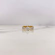 Anillo Solitario Puente Corona 4.25gr / T7 3/4 / Circones Blancos Dos Oros Amarillo Blanco 18K $