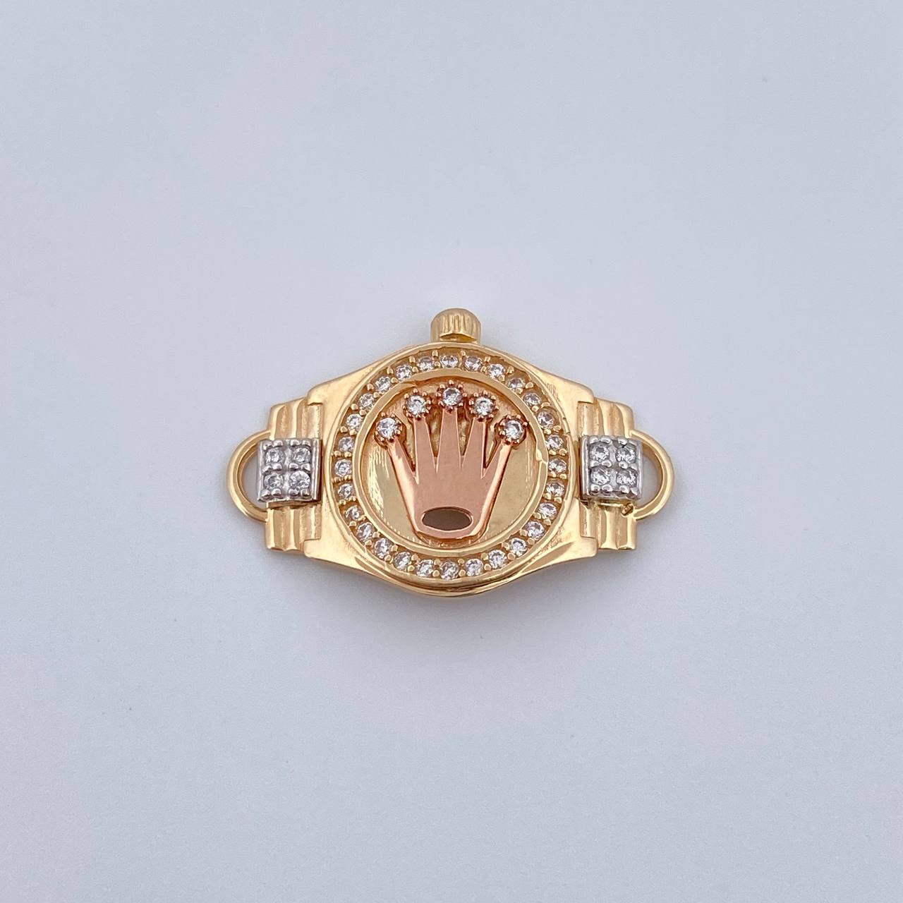 Herraje Corona RX 2.85gr / 2.3cm / Circones Blancos Tres Oros 18K &