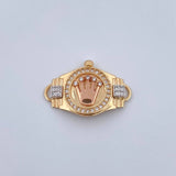 Herraje Corona RX 2.85gr / 2.3cm / Circones Blancos Tres Oros 18K &