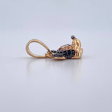 Dije Raton 2.1gr / 1.9cm / Circones Blancos Negros Tres Oros 18K &
