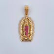 Dije Virgen Guadalupe 5.2gr / 3.6cm / Circones Blancos Verdes Fucsias Oro Amarillo 18K &