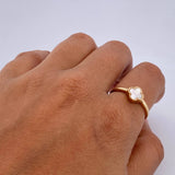 Anillo Trebol 1.8gr / T6 / Nacar Blanco Oro Amarillo 18K &