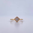 Anillo Trebol 1.8gr / T6 / Nacar Blanco Oro Amarillo 18K &