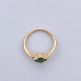 Anillo Trebol 2gr / T6 3/4 / Malaquita Verde Oro Amarillo 18K &