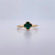 Anillo Trebol 2gr / T6 3/4 / Malaquita Verde Oro Amarillo 18K &