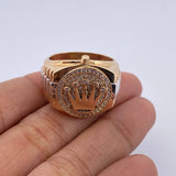Anillo Corona RX 12.65gr / T10/ Circones Blancos Dos Oros Amarillo Blanco 18K &