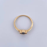 Anillo Trebol 1.9gr / T6 3/4 / Onix Negro Oro Amarillo 18K &